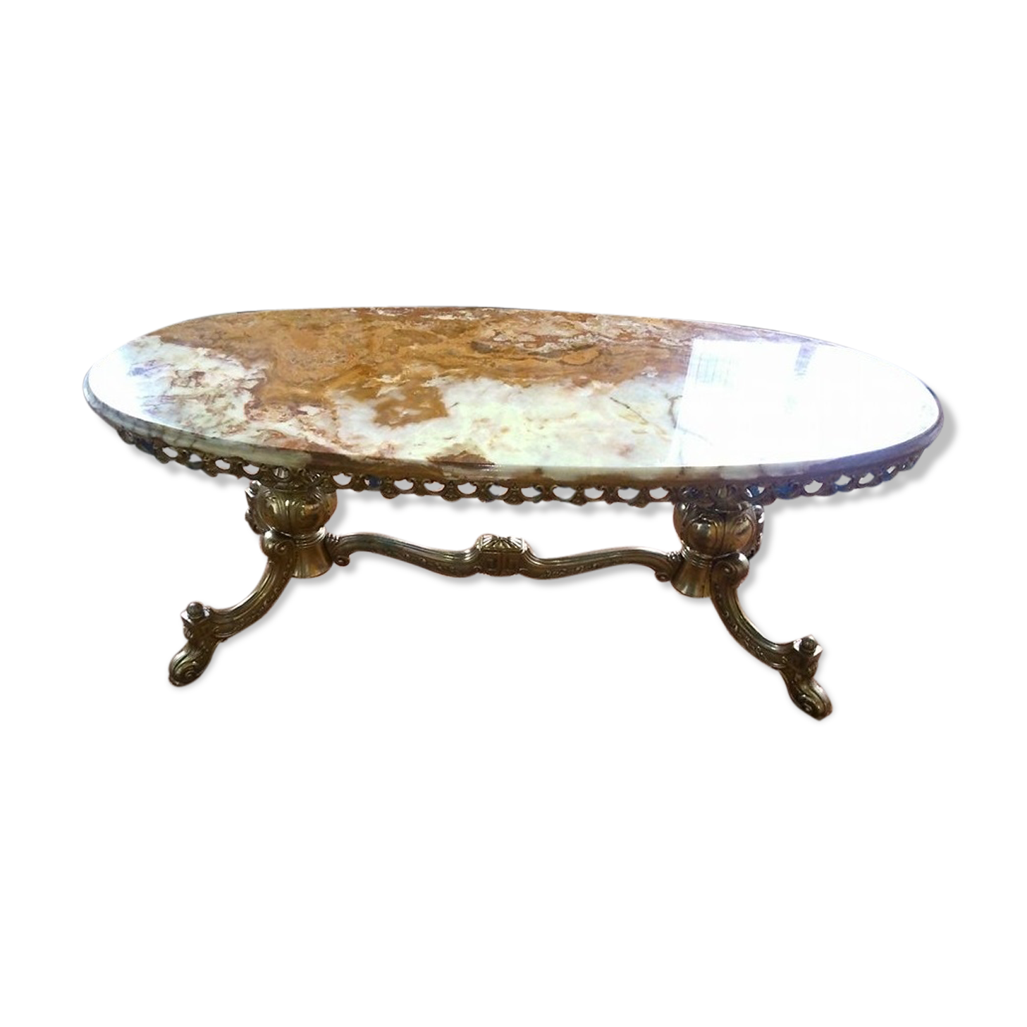 Coffee table marble and bronze Super sixties