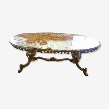 Table basse marbre et bronze années 60 superbe