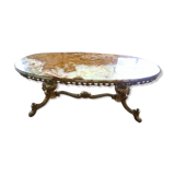 Coffee table marble and bronze Super sixties