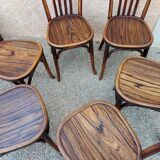 Suite of 6 chairs from Bistrot Baumann 1930s