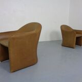 Set of Mid-Century German Leather Cocktail Chairs by Walter Knoll, 1960s