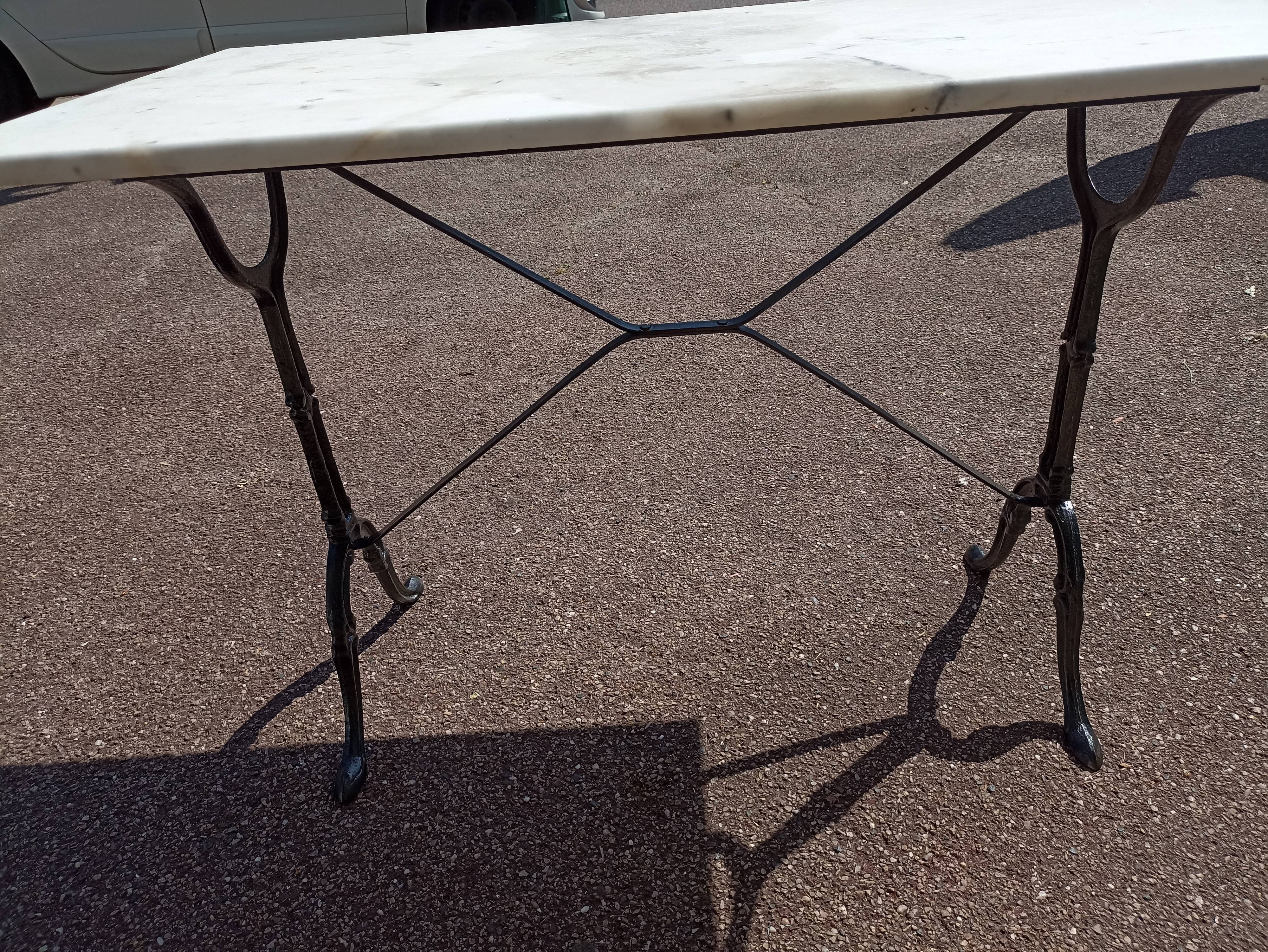 Marble bistro table iron foot