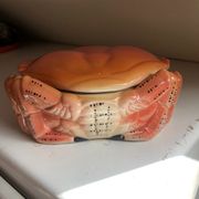 Boîte crabe en faïence signée Michel Caugant