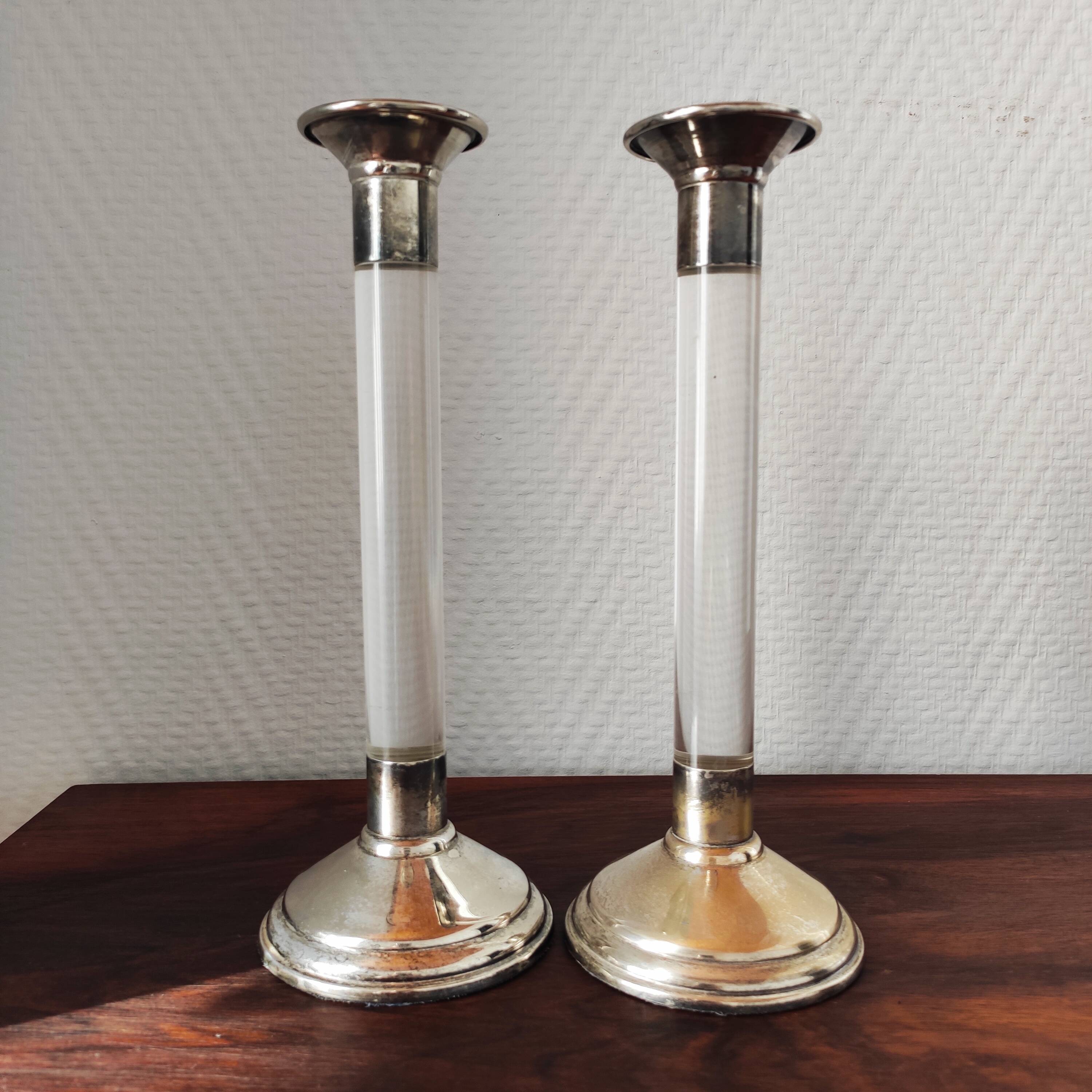 Vintage 70s candlestick pair