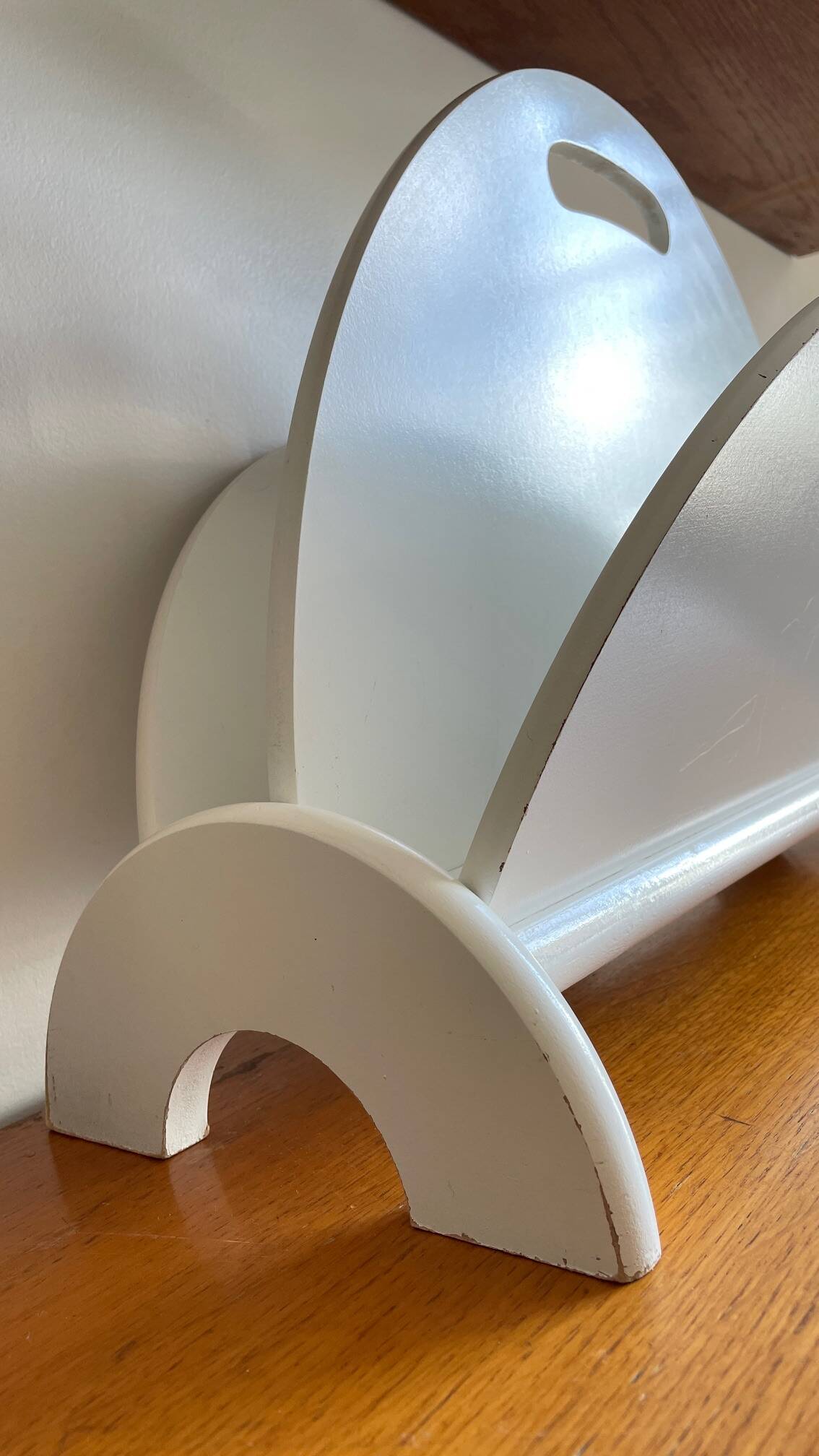 White Magazine Rack 1980s Design
