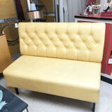 Yellow vintage bistro bench, 1960