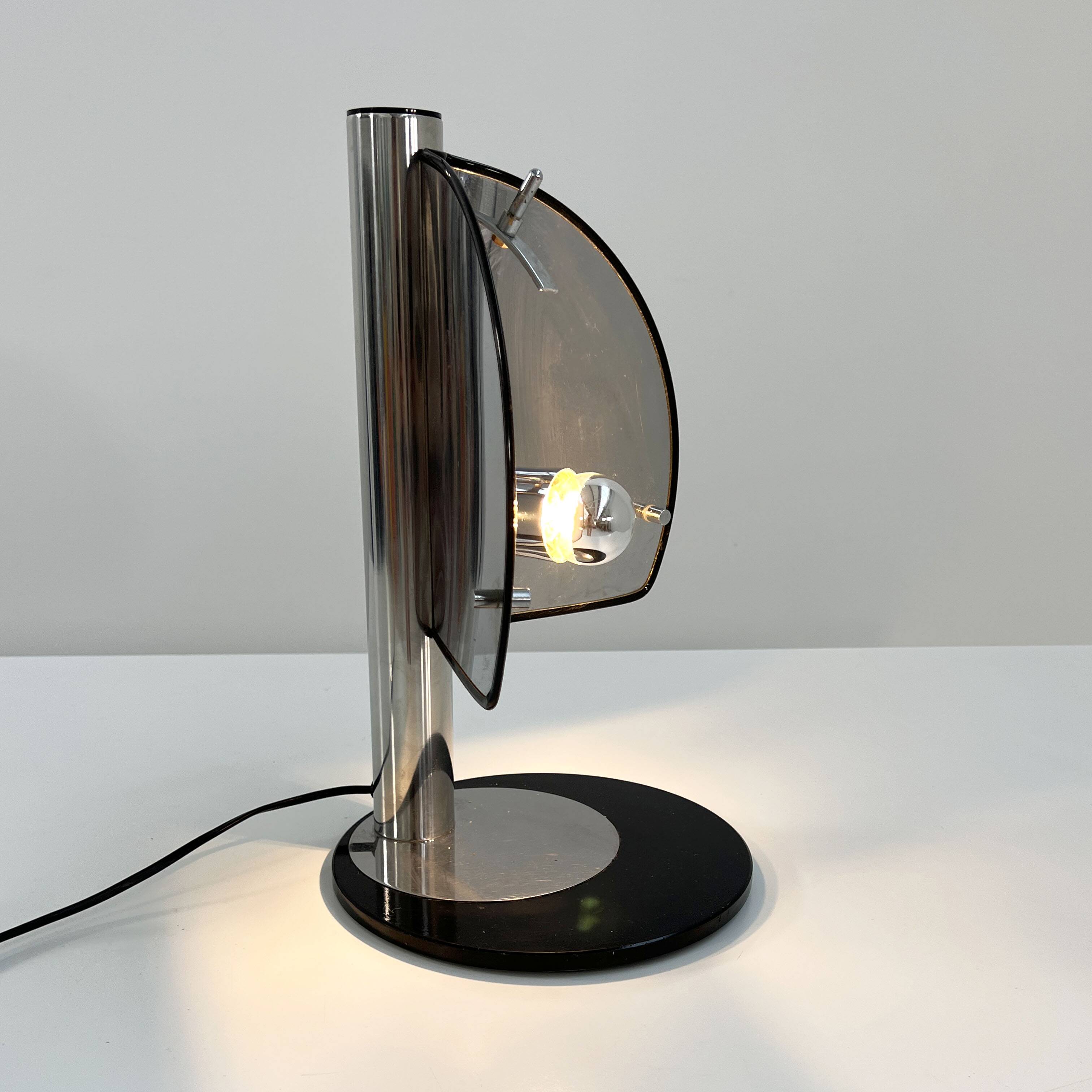 Lampe de table italienne chromée, 1970