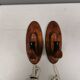 A set of old wall lamps in walnut.