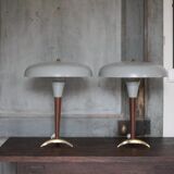 Pair of tripod lamps, 1950s design, bedside lamp, decor.