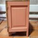 wood and marble bedside table revamped in terracotta