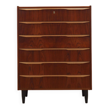 Teak chest of drawers, Danish design, 1970s, made in Denmark
