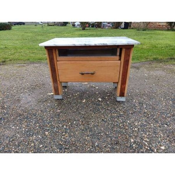 Billot de cuisine bois et marbre