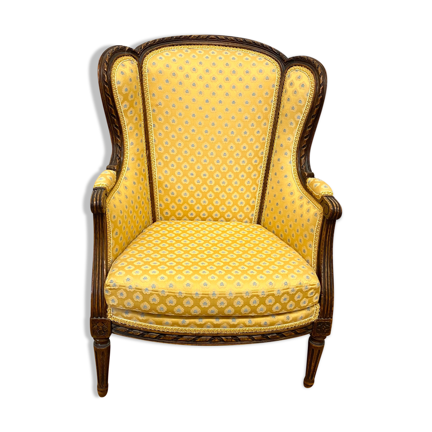 Fauteuil bergère Louis XVI à oreille