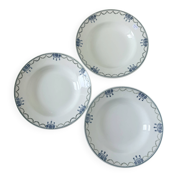 3 assiettes creuses vintage de St Amand 220645
