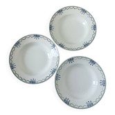 3 assiettes creuses vintage de St Amand 220645