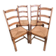 4 wooden and straw chairs – rustic chic style