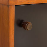 Vintage teak sideboard in the style of Charlotte Perriand, 1970s