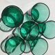 6 verres a eau droits en verre vert hauteur 8cm