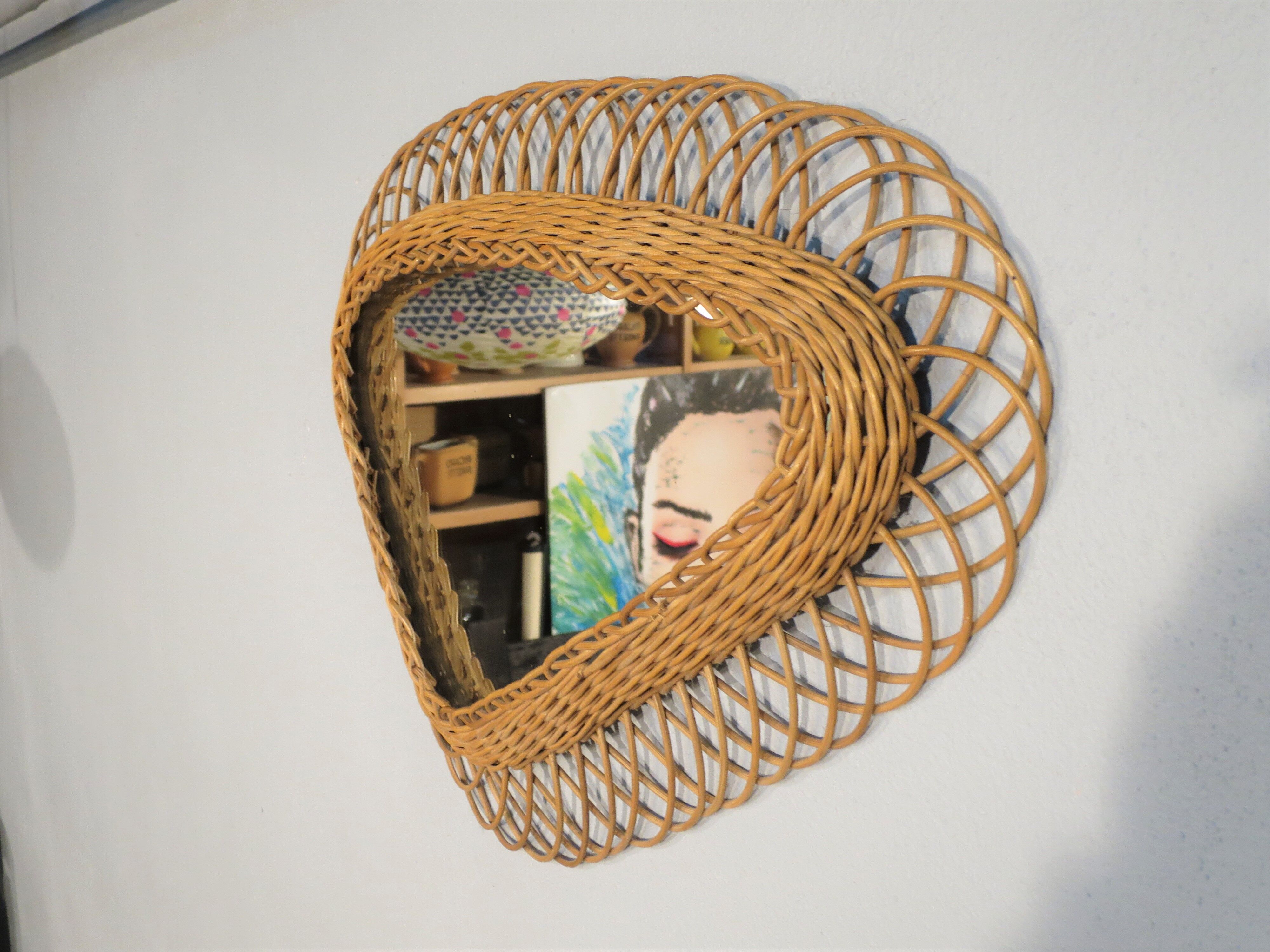46x65cm rattan mirror