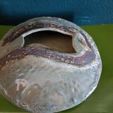 Japanese-style glazed terracotta vase