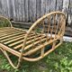 Old bed basket 1 person curved rattan 60s vintage
