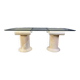 Vintage tessellated stone pedestal dining table by Maitland Smith, 1970s