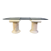 Vintage tessellated stone pedestal dining table by Maitland Smith, 1970s