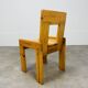 4 brutalist chairs by Silvio Coppola for Roche Bobois, solid pine