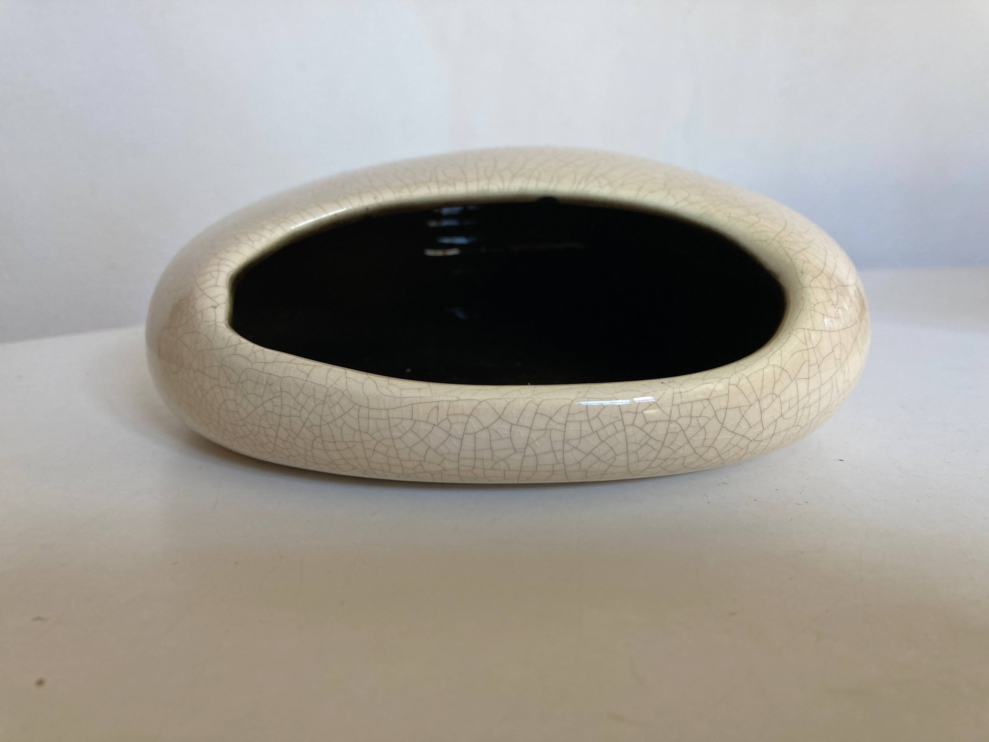 Space age 1970 ceramic pebble ashtray
