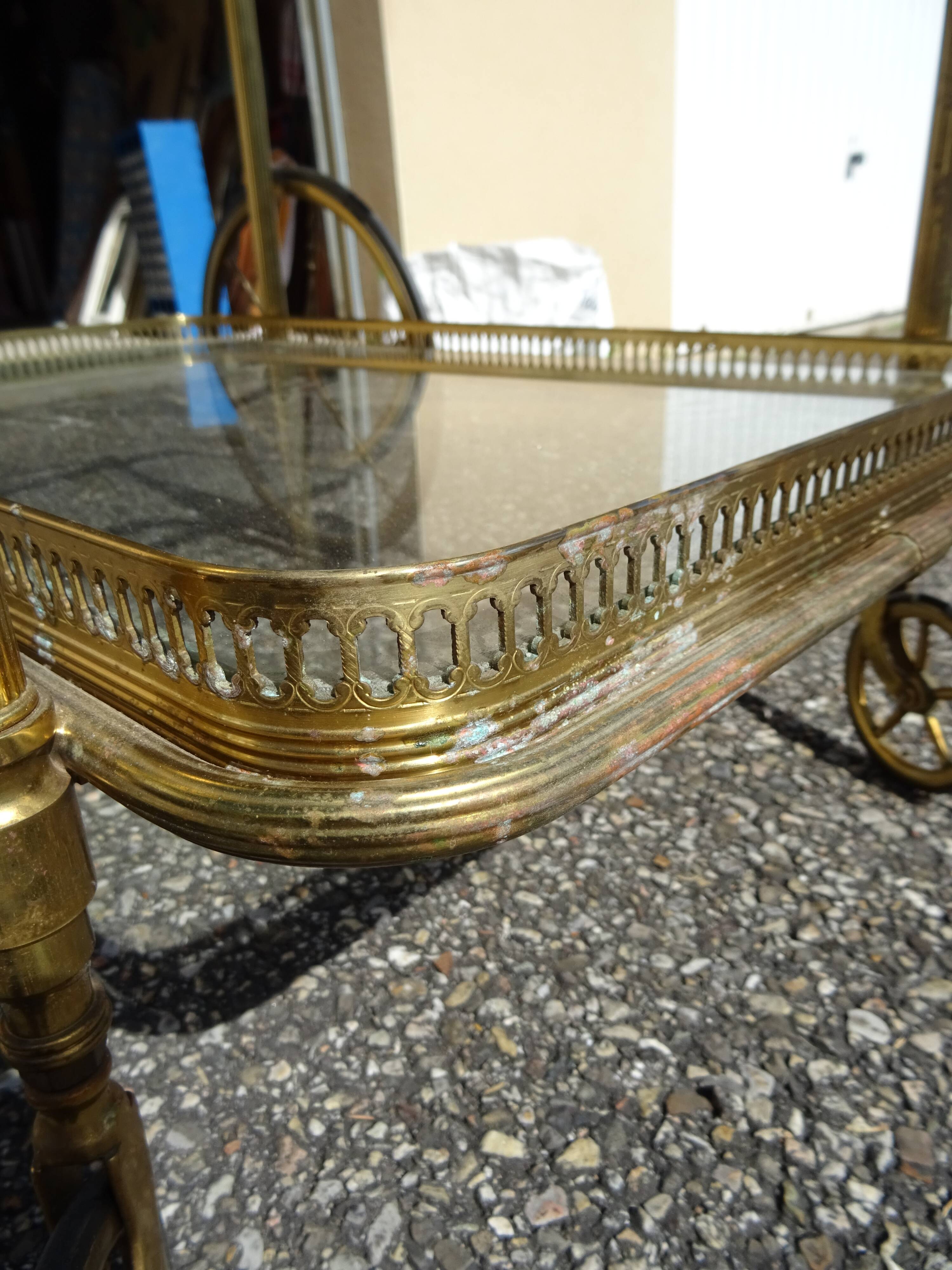 Rolling serving table in neo-classical Louis XVI style.