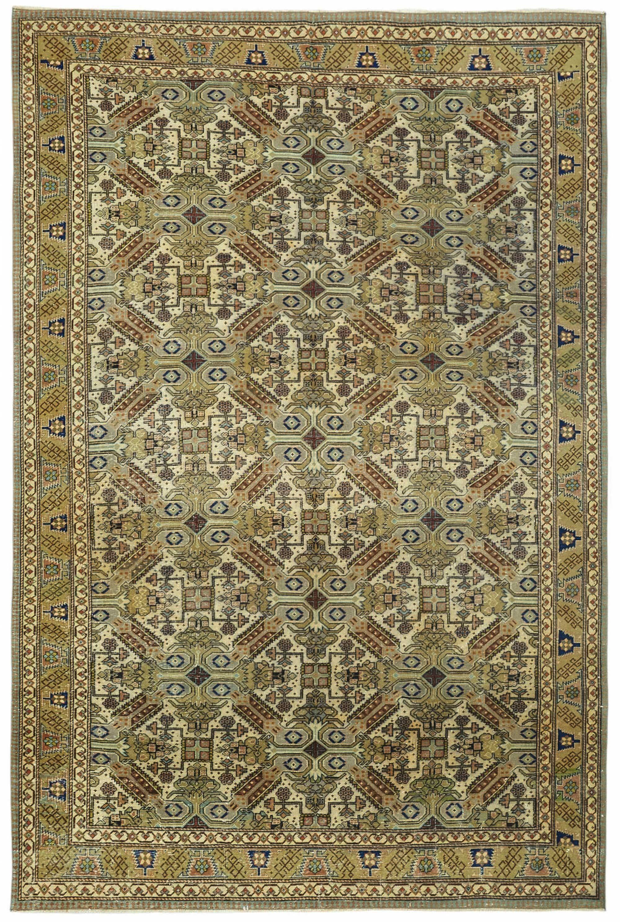Turkish Wool Vintage Kayseri Rug 196 cm x 290 cm