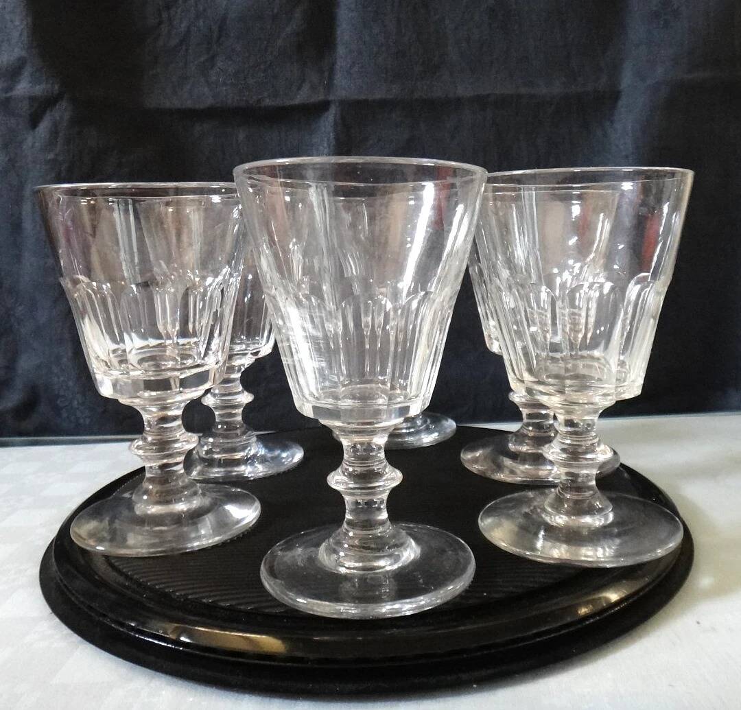 Saint louis caton 6 wine water glasses crystal - 14 cm