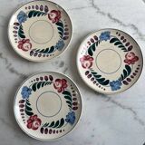 3 small hand-painted dessert plates from Sarreguemines