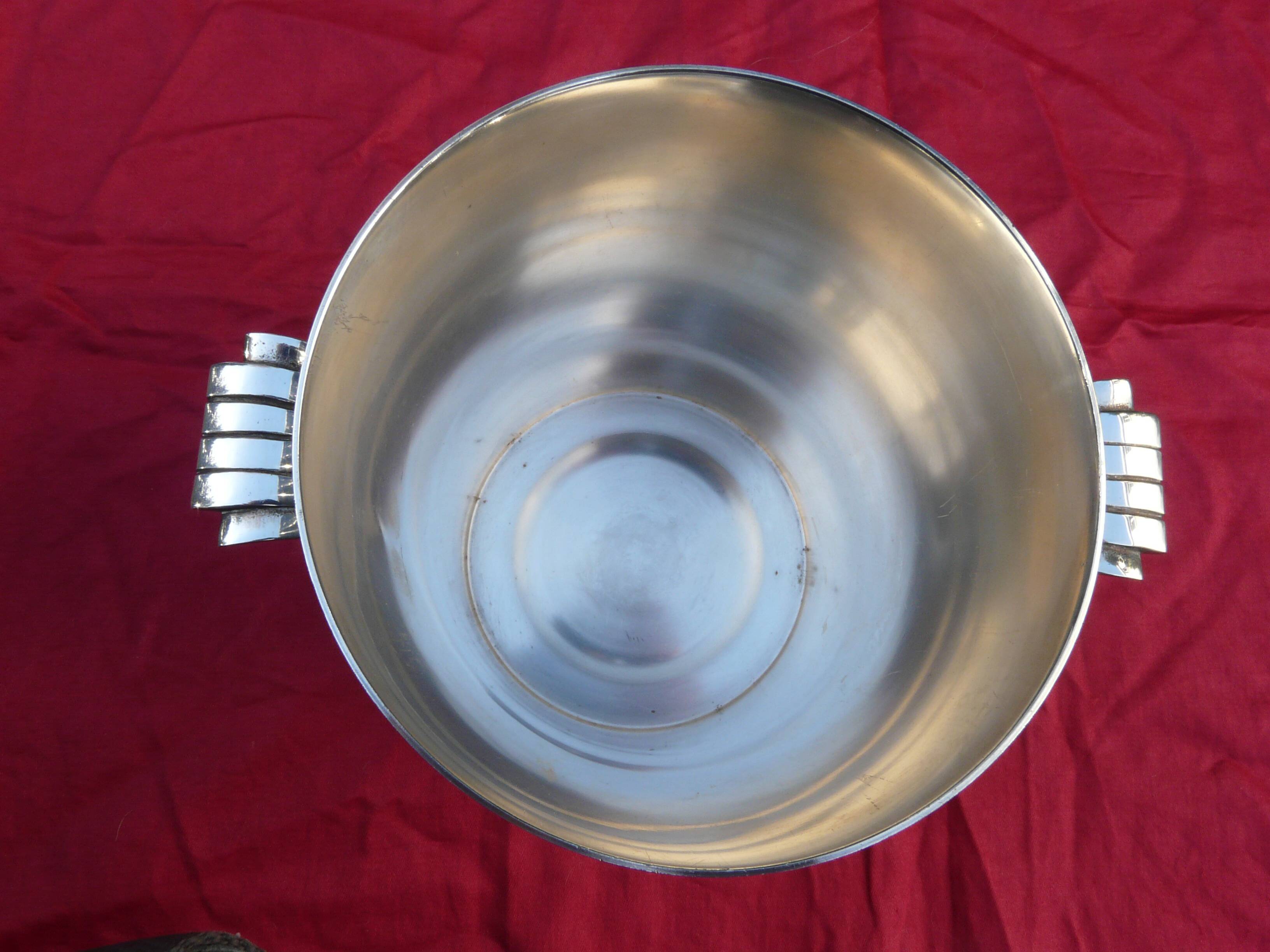 Art-deco ice bucket silver-plated metal art deco period reneka
