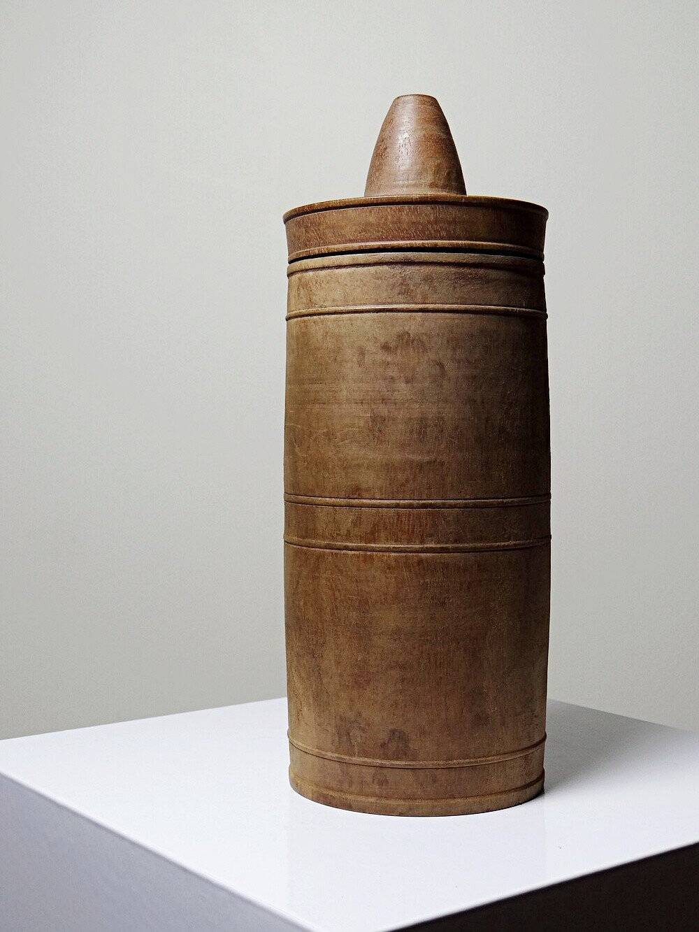 Old turned wooden case/box, 19th-20th century, mechanical? beekeeping?