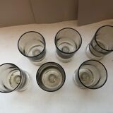 Set of 6 smoked glasses, style 70s