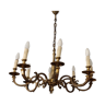 Lustre 8 lampes en bronze de style