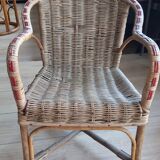 Rattan armchair and wicker child