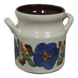 Vintage Varoslod Majolika pot with flower decor