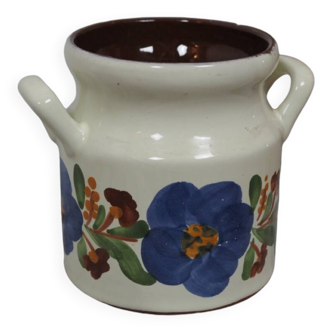 Vintage Varoslod Majolika pot with flower decor