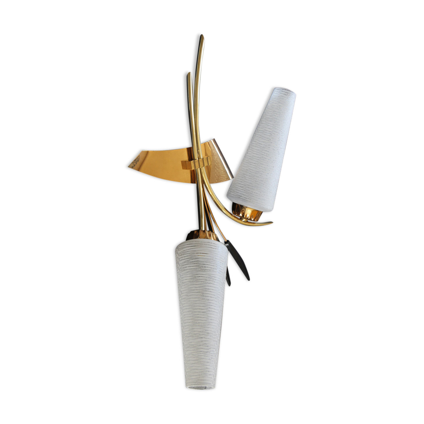 Brass and painted glass socnce 1950