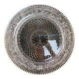 Old plate with pressed glass arabesque pie
