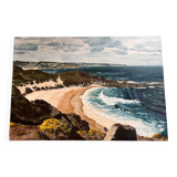 Oil on canvas seaside landscape