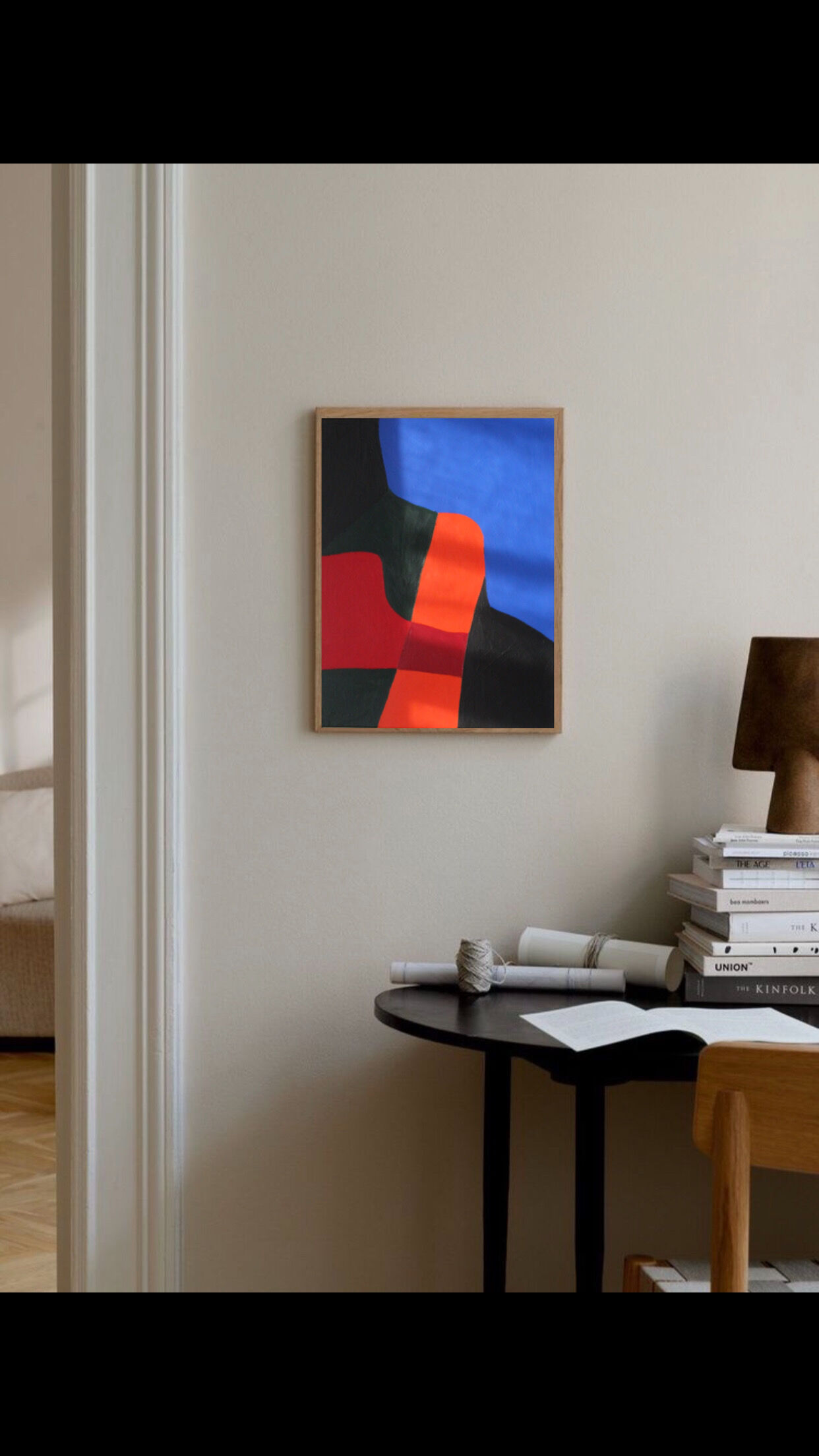 Acrylic painting on canvas "colored composition" 55x46 cm