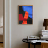 Acrylic painting on canvas "colored composition" 55x46 cm