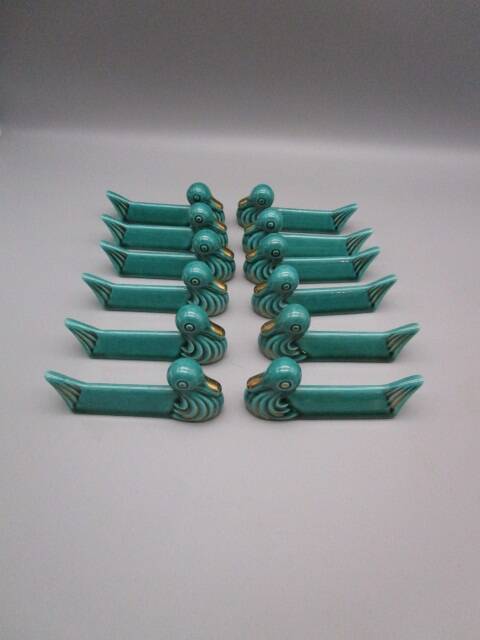 12 vintage 1950/60' ceramic duck knife rests