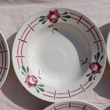 6 earthenware plates by Digoin Sarreguemines Castile model