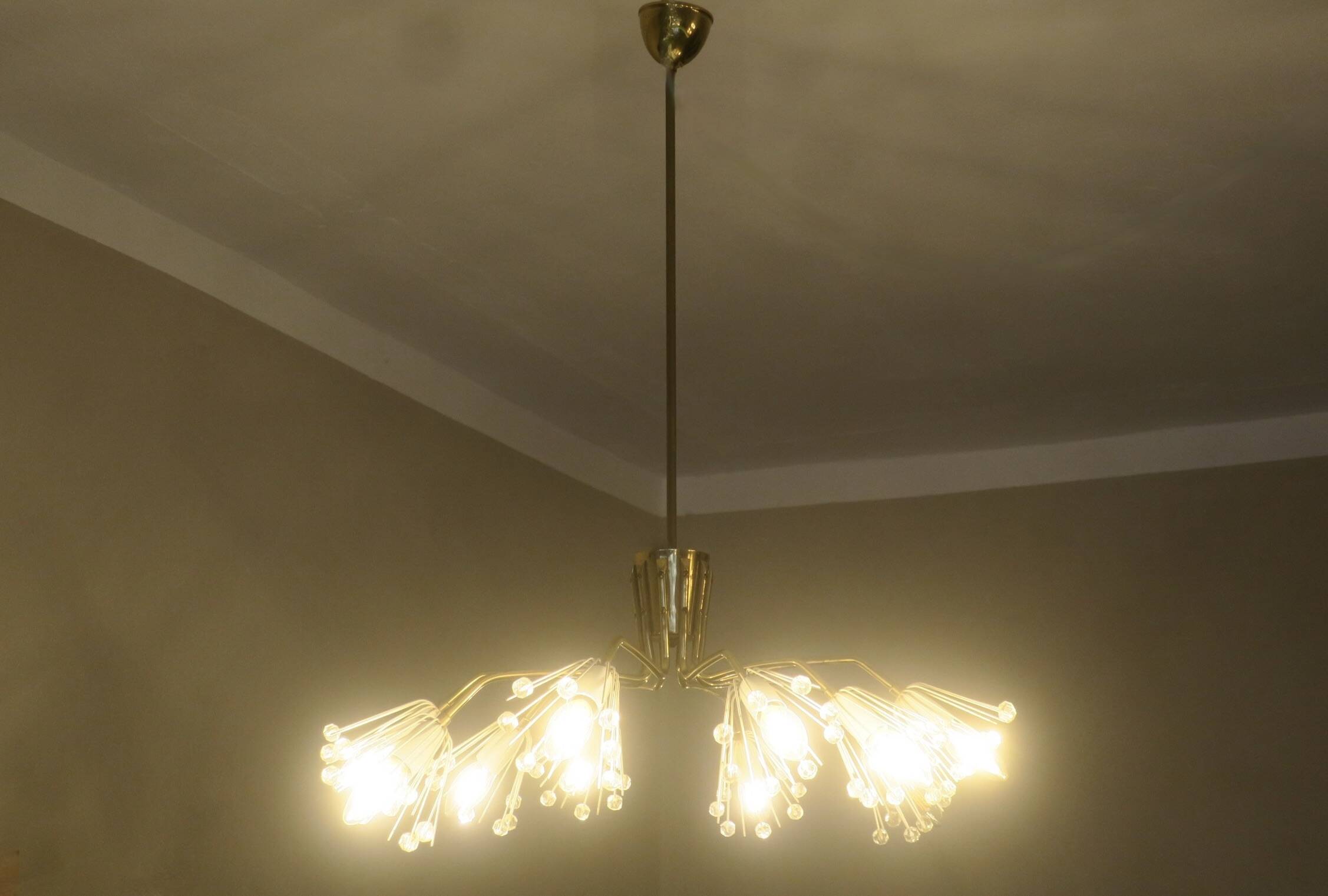 Emil Stejnar for Rupert Nikoll elliptical chandelier, Austria 1950s