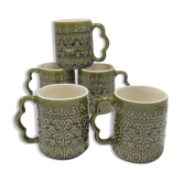 Série de 5 mugs vintage