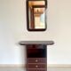 Commode et miroir en laque bordeaux, 1980